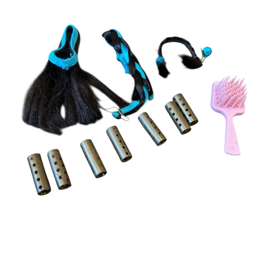 VTG Barbie 1960’s Hair Fair Pieces Accessories Wigs Hair Pieces Curlers Brush